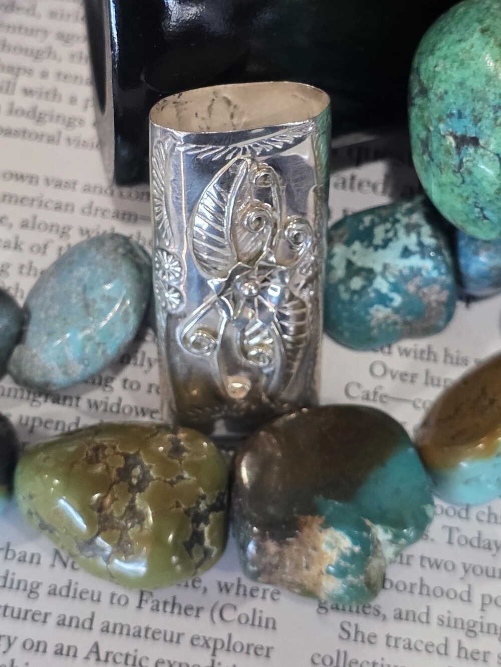 Sterling Silver Floral-Engraved Lighter Holder~ Native Stamped